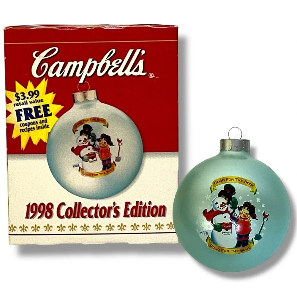 Campbell's Soup Kids 1998 Collector's Edition glass ball ornament Original Box